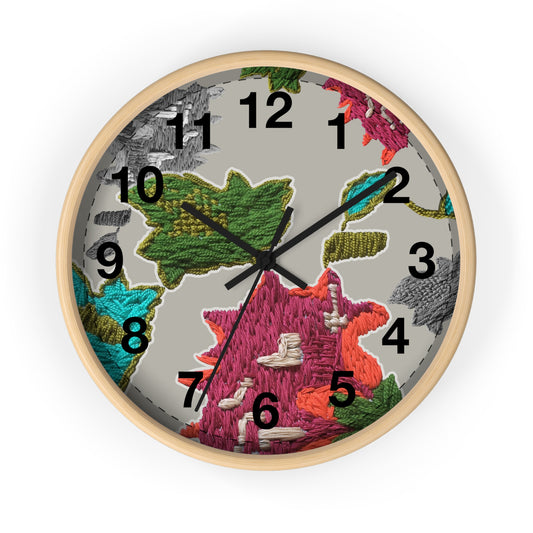 Embroidery Print Design Wall Clock