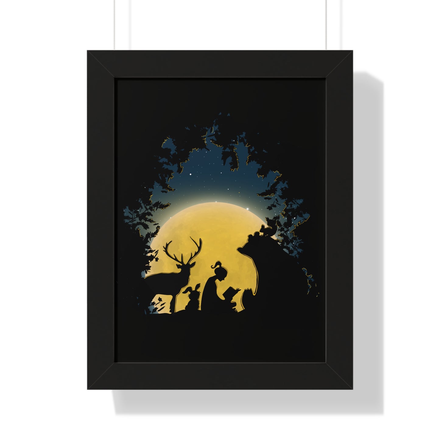 A Night In The Forest-Framed Vertical Poster