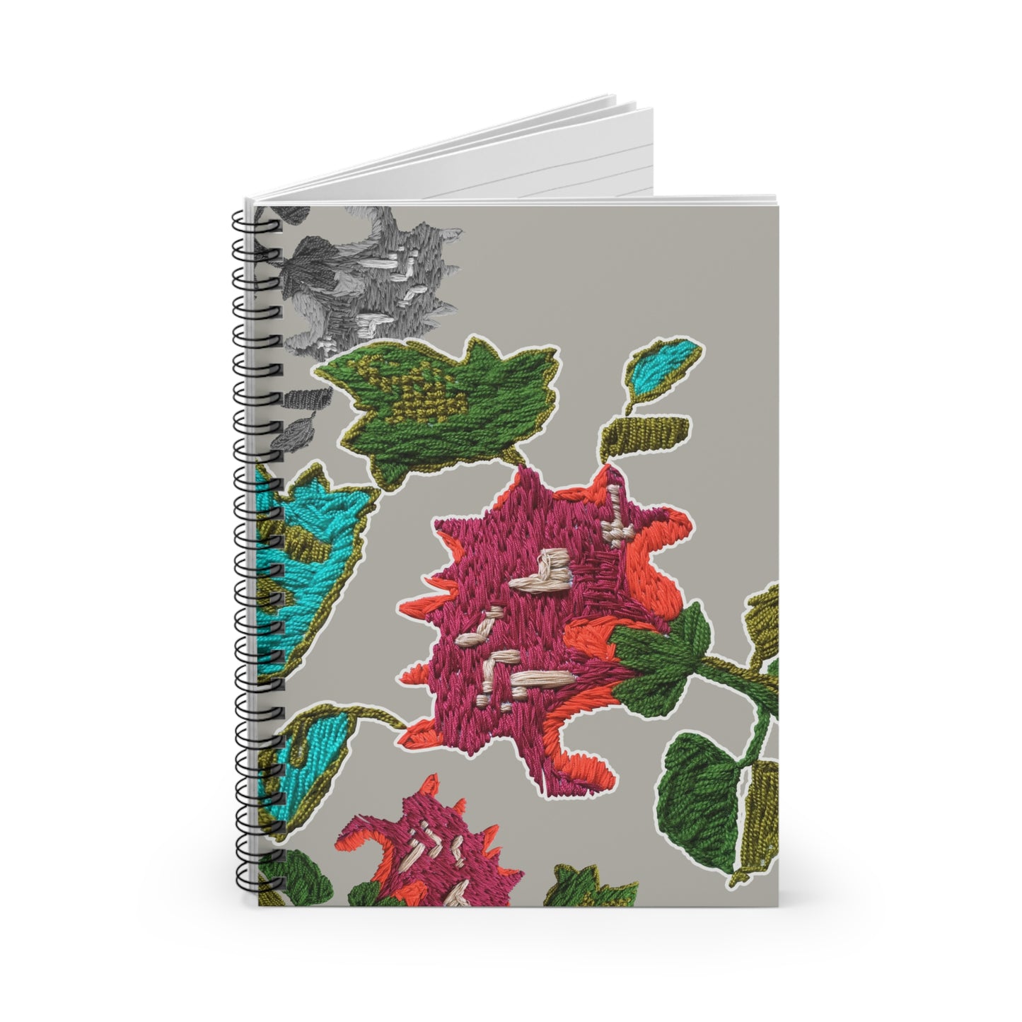 Embroidery Print Design Spiral Notebook - Ruled Line