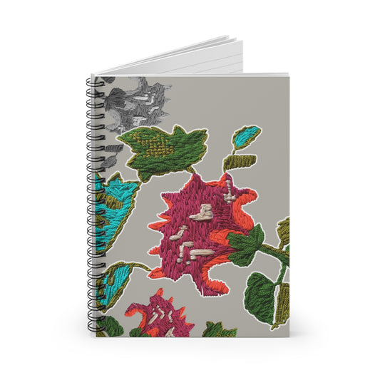 Embroidery Print Design Spiral Notebook - Ruled Line