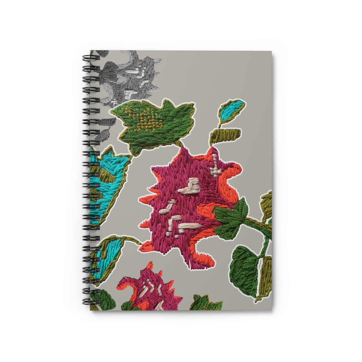 Embroidery Print Design Spiral Notebook - Ruled Line