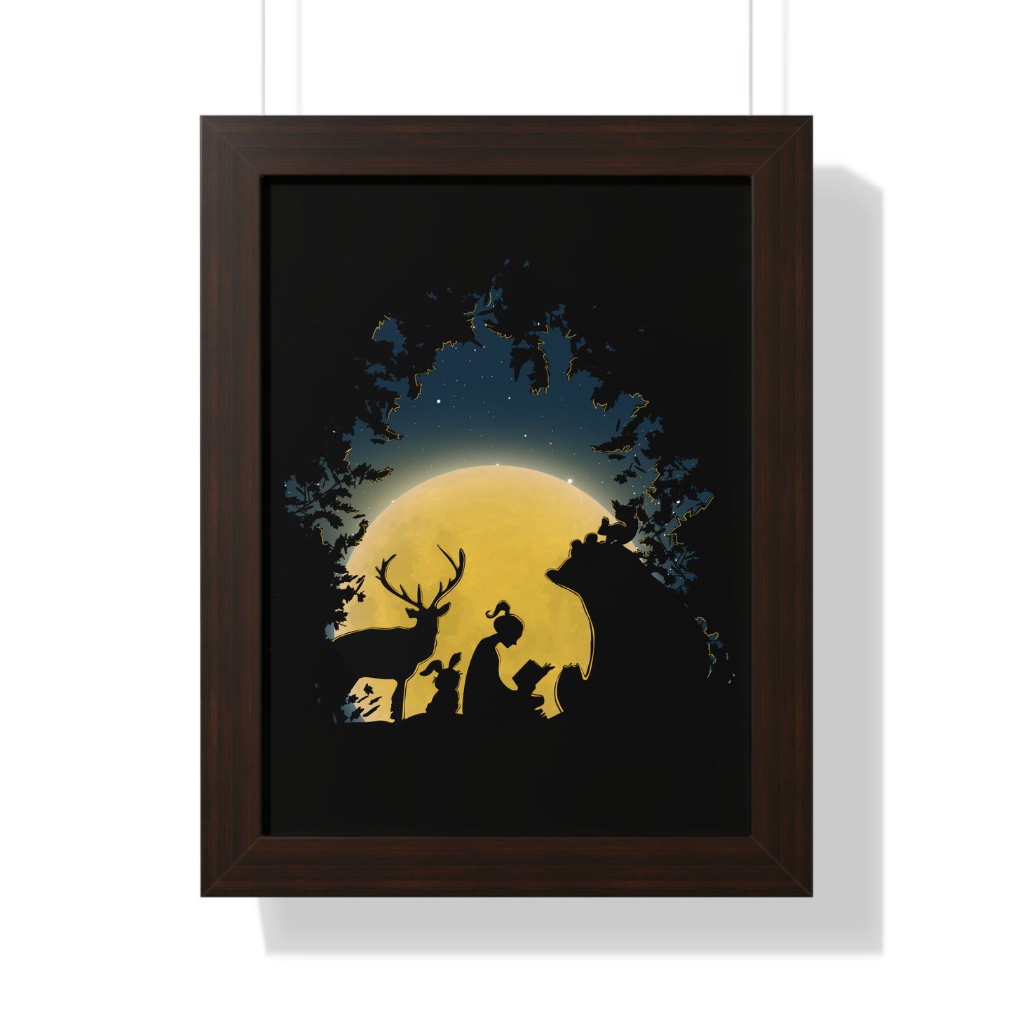 A Night In The Forest-Framed Vertical Poster