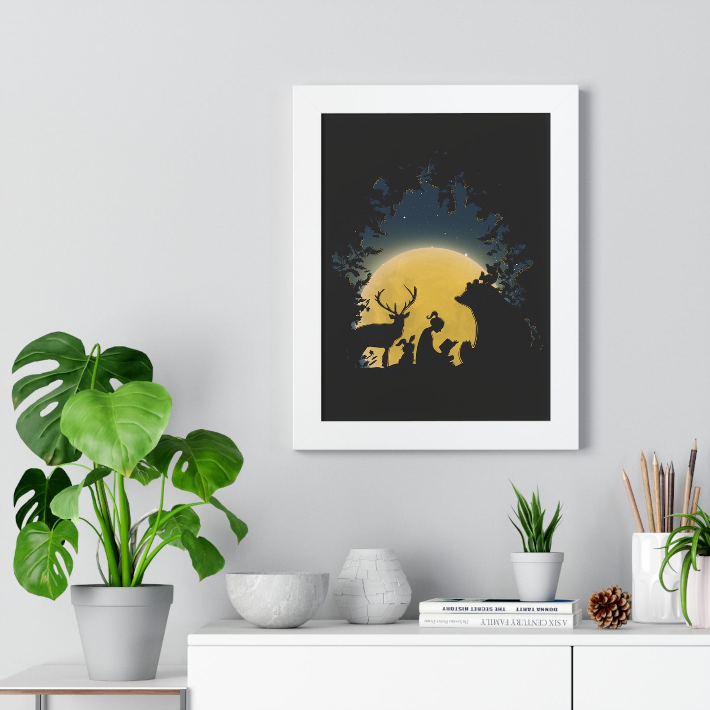 A Night In The Forest-Framed Vertical Poster