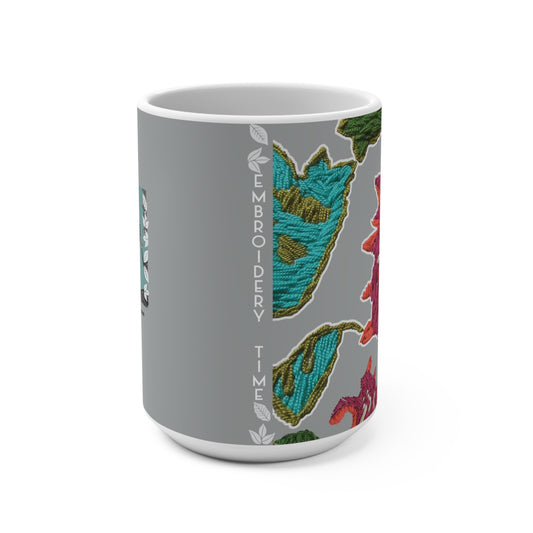 Embroidery Print Design Mug 15oz