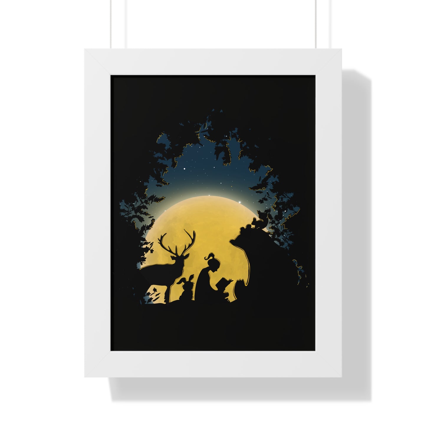 A Night In The Forest-Framed Vertical Poster